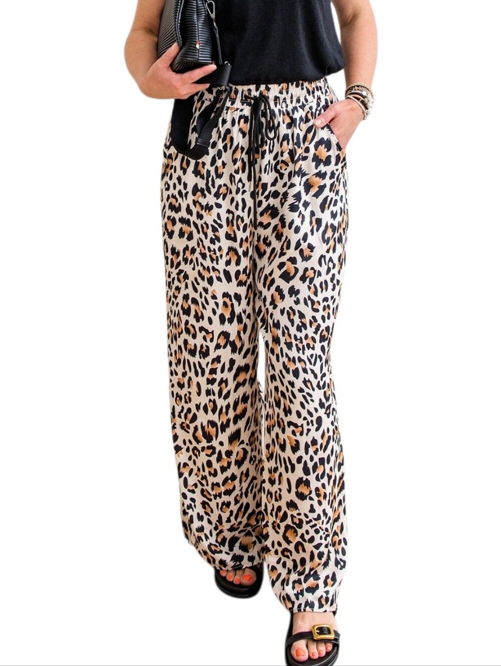 NWOT Leopard Print Wide Leg Lounge Pants